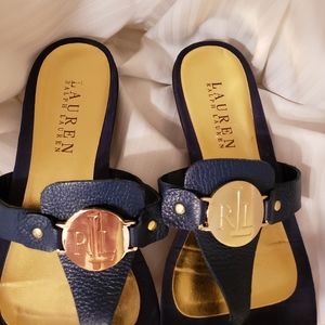 WOMANS 7.5 BLUE SANDALS BY RALPH LAUREN